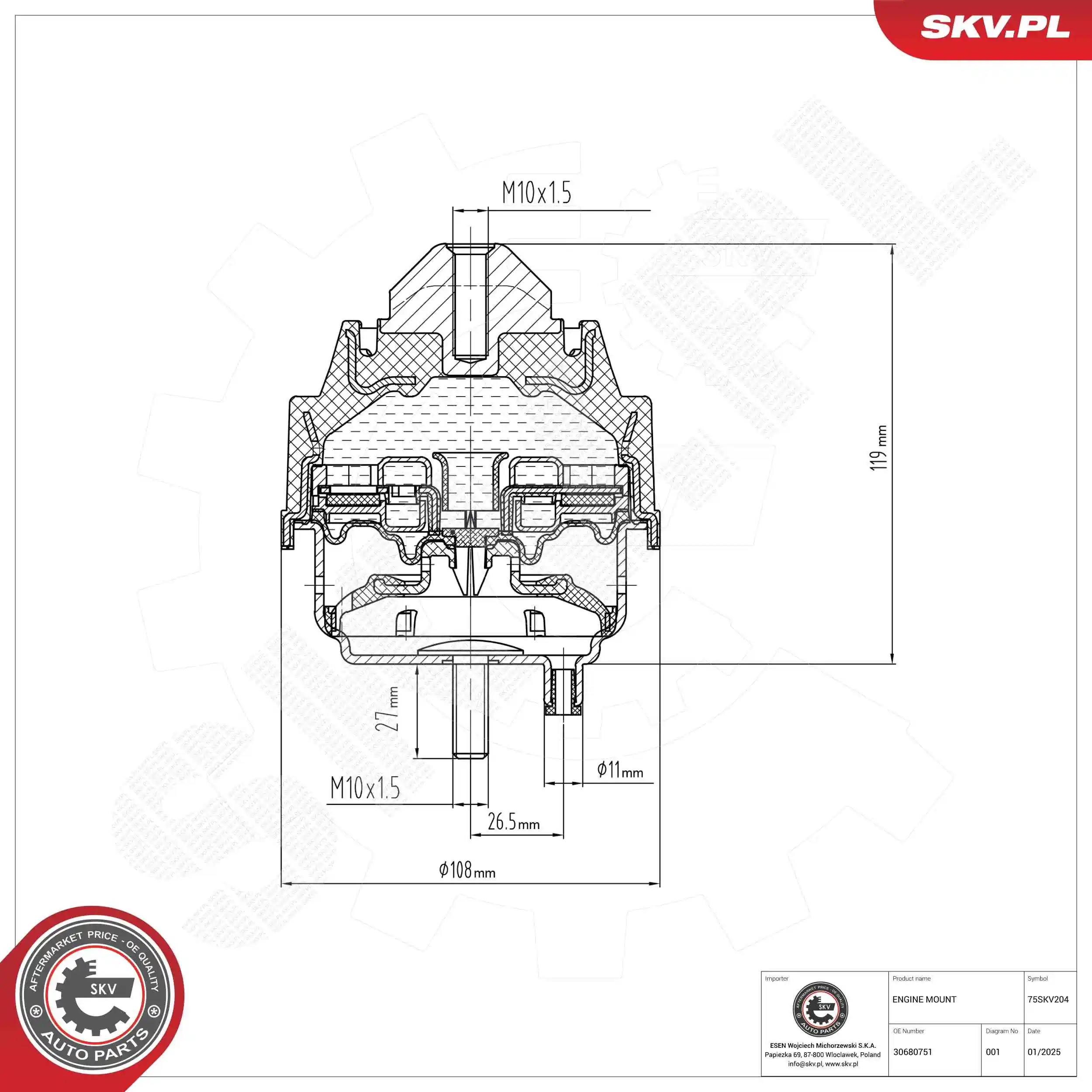 Mounting, engine